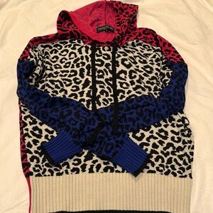 Hooded sweater. Very soft, colorful patterned.